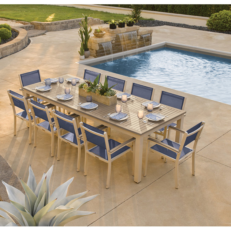 Carbon Aluminum Frame Modern Outdoor Dining Chair Set