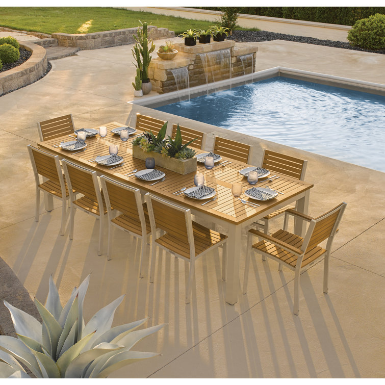 Tekwood Natural 103" Long Outdoor Dining Table for 8-10