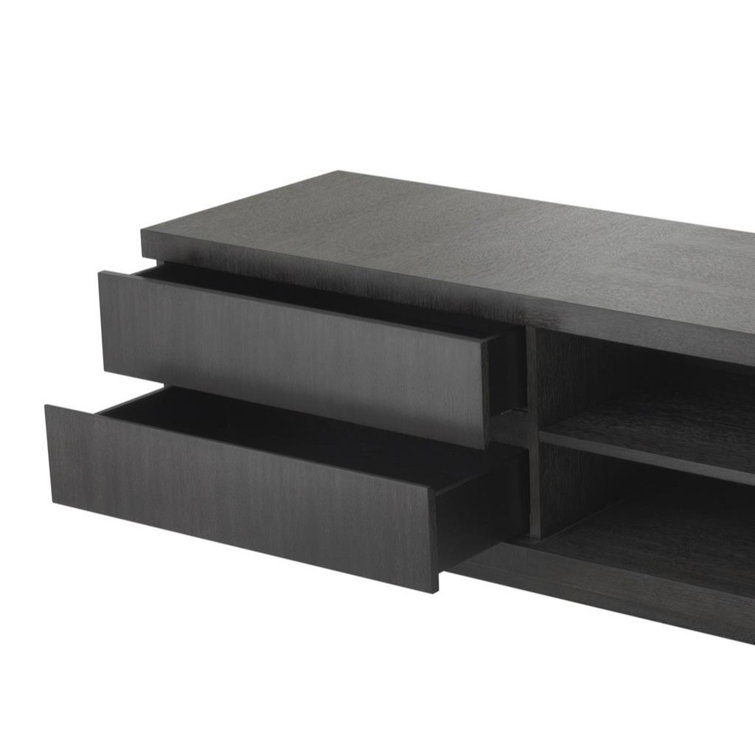 Crosby Black Double-Door TV Multimedia Cabinet with Drawers