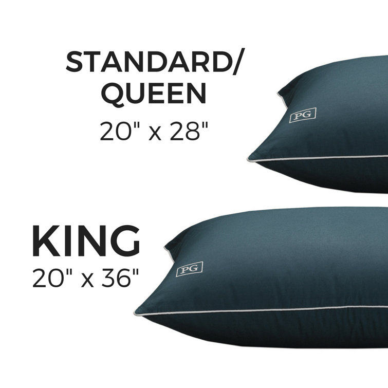 King Size Blue Hypoallergenic Down Alternative Pillow Set