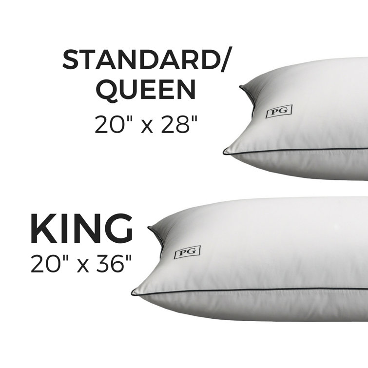 King Size White Goose Down Hypoallergenic Pillow Set