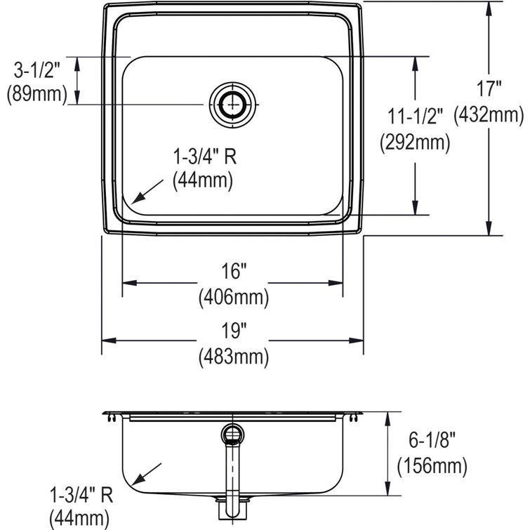 Stainless Steel Single Bowl Drop-In Bathroom Sink