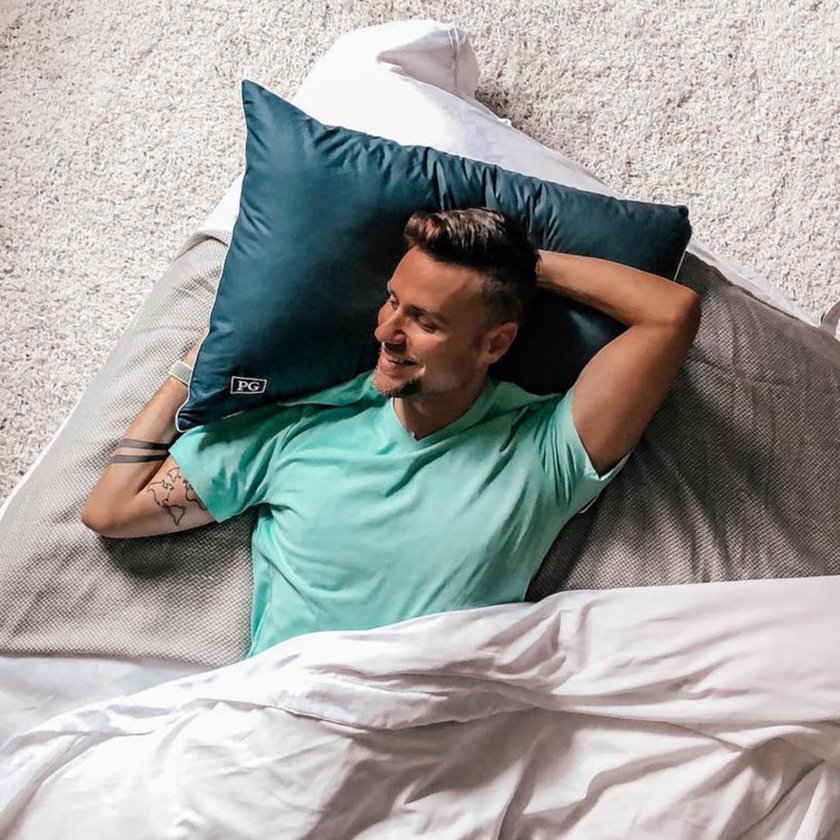 King Size Blue Hypoallergenic Down Alternative Pillow Set
