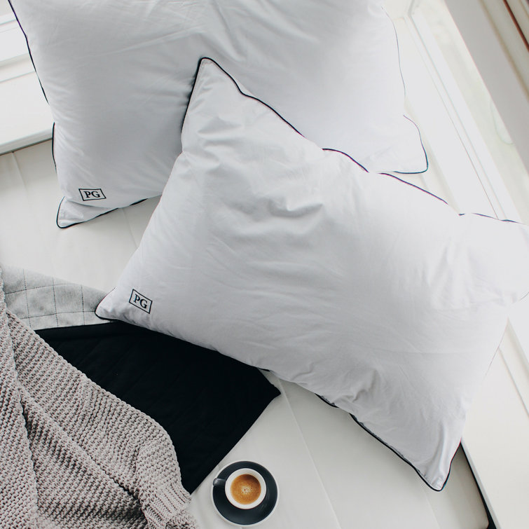King Size White Goose Down Hypoallergenic Pillow Set
