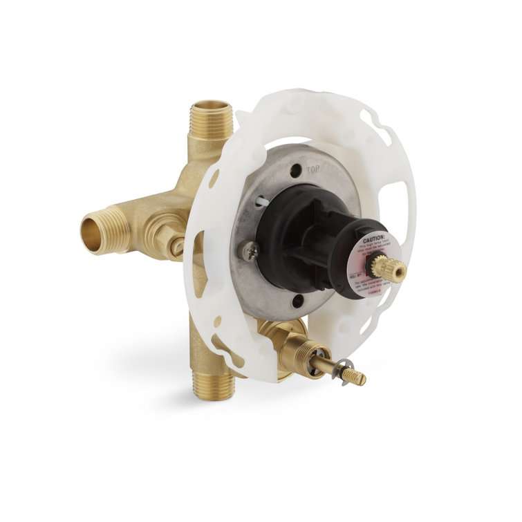 Brass and White Pressure Balance Diverter Valve Assembly