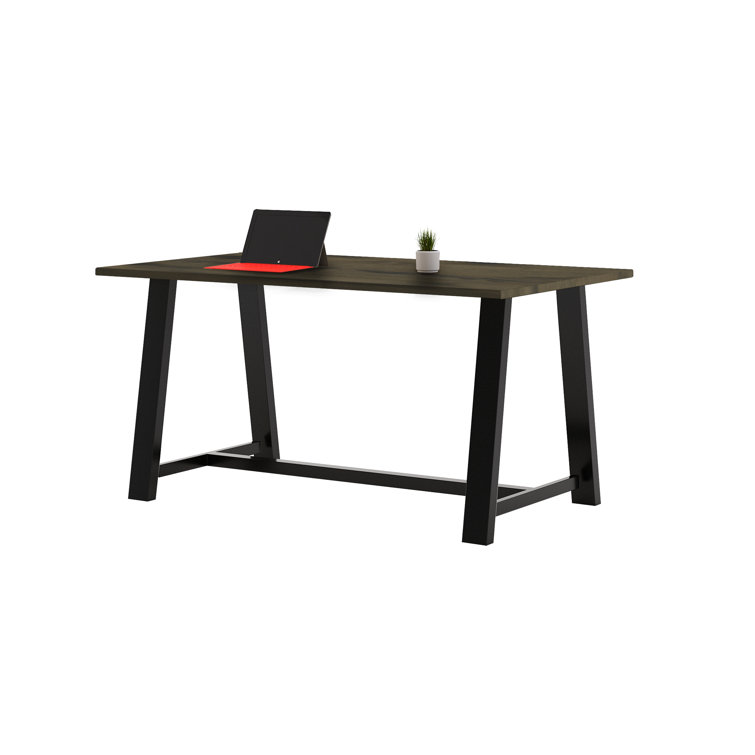 Barnwood and Black Steel Rectangular Counter Height Table