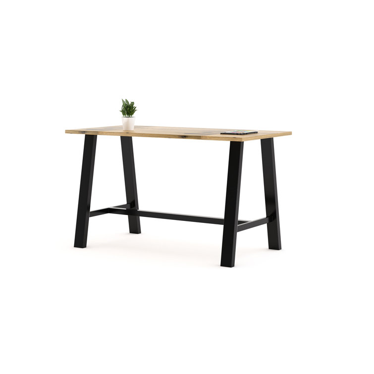 Natural Reclaimed Wood Industrial Bar Height Table