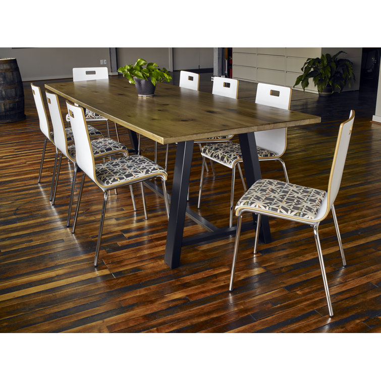 Barnwood and Black Steel Rectangular Counter Height Table