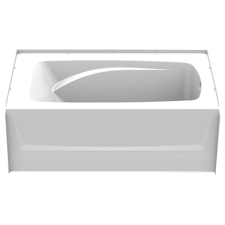 Biscuit Acrylic 60'' x 37.25'' Alcove Soaking Bathtub