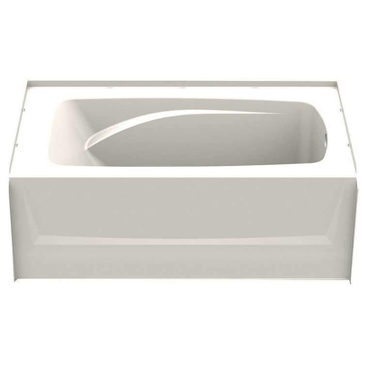 Biscuit Acrylic 60'' x 37.25'' Alcove Soaking Bathtub