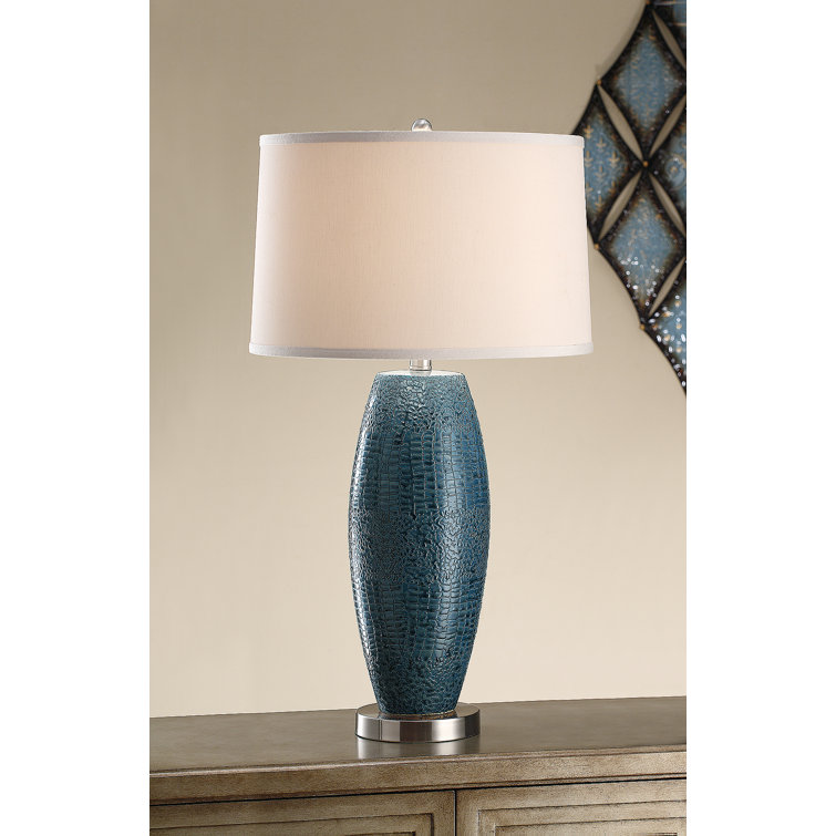 Melrose Blue Ceramic Table Lamp with 3-Way Switch