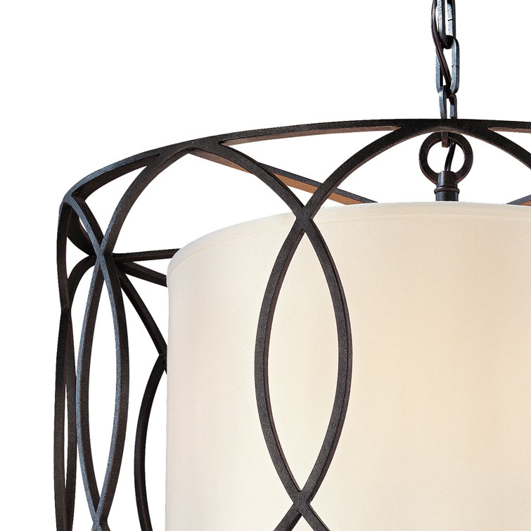 Sausalito 25'' Deep Bronze Drum Pendant with LED Lighting