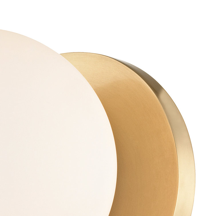 Boden Aged Brass Opal Glass 1-Light Dimmable Wall Sconce