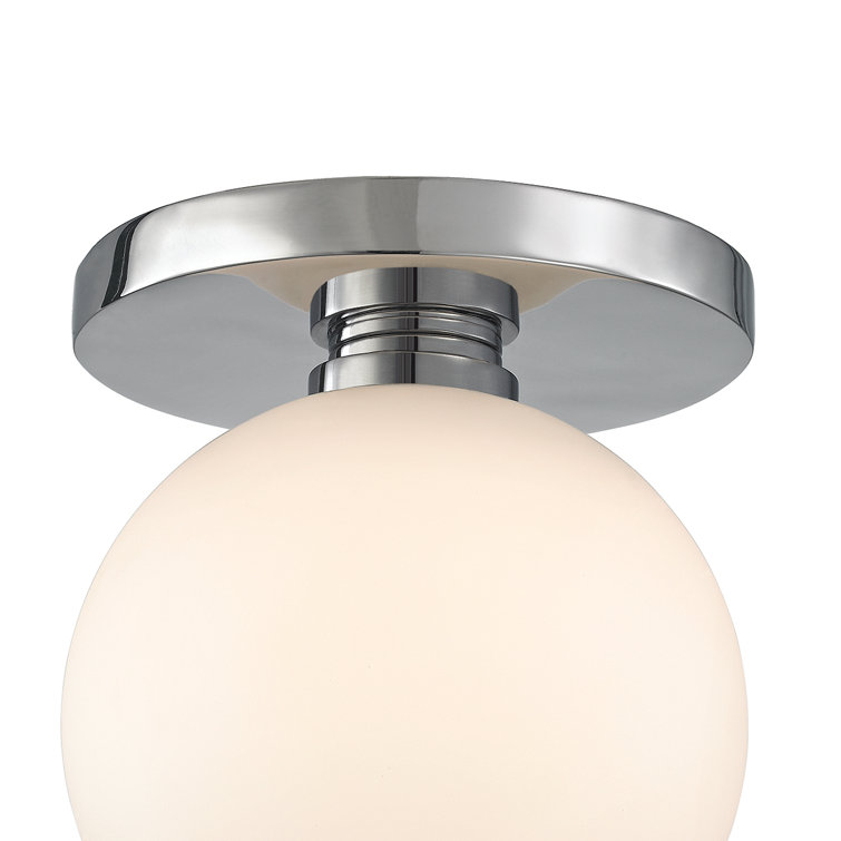 Polished Chrome Opal Glass Dimmable 1-Light Sconce