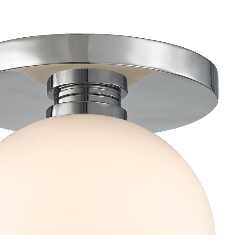 Polished Chrome Opal Glass Dimmable 1-Light Sconce
