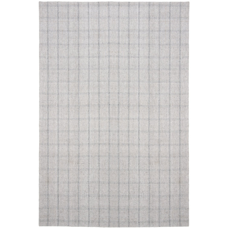 Silver Hand-Knotted Wool and Viscose 6' x 9' Rug