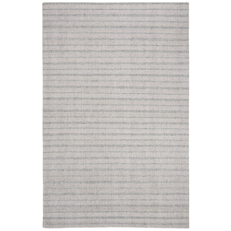 Miles Stripe Hand-Knotted Gray Wool and Viscose 3' x 5' Area Rug