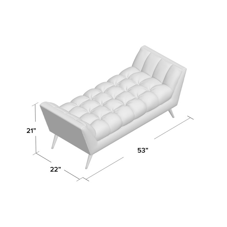 Modway Teal Mid-Century 53" Fabric Bench with Tapered Wood Legs