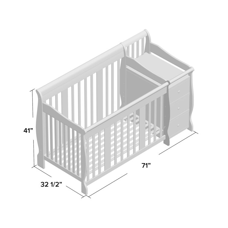 Gray 5-in-1 Convertible Crib and Changer with Storage
