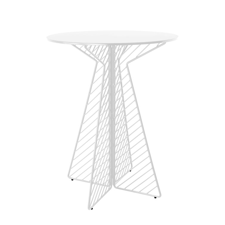 Eco-Friendly Galvanized Iron Round Patio Bar Table in Black