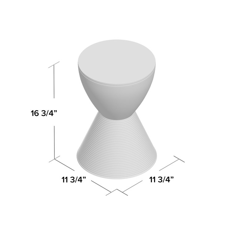Purple Ribbed Hourglass Polypropylene End Table
