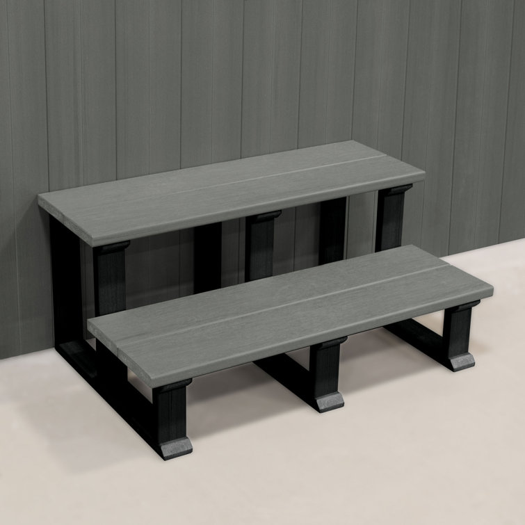 Coastal Teak Poly Lumber Two Tier Hot Tub Steps