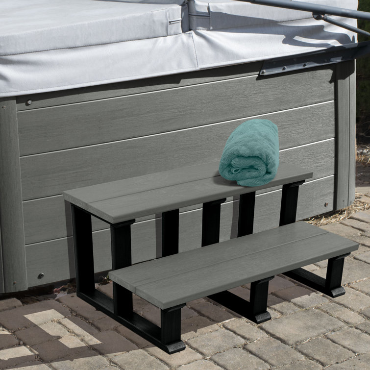 Coastal Teak Poly Lumber Two Tier Hot Tub Steps