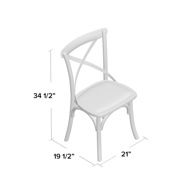Rustic Gray Elm Wood Cross-Back Dining Side Chair