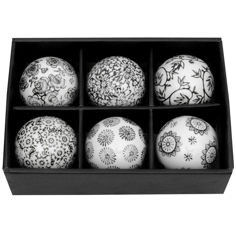 Ming Dynasty Inspired 3" Porcelain Decorative Ball Set