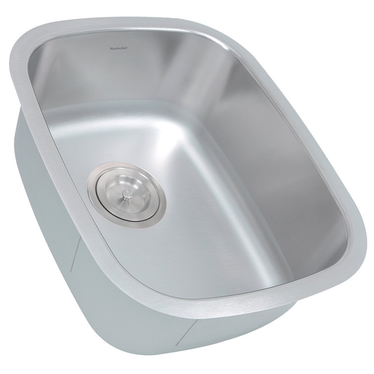 Satin Stainless Steel Square Undermount Kitchen Sink, 15" x 18.5"