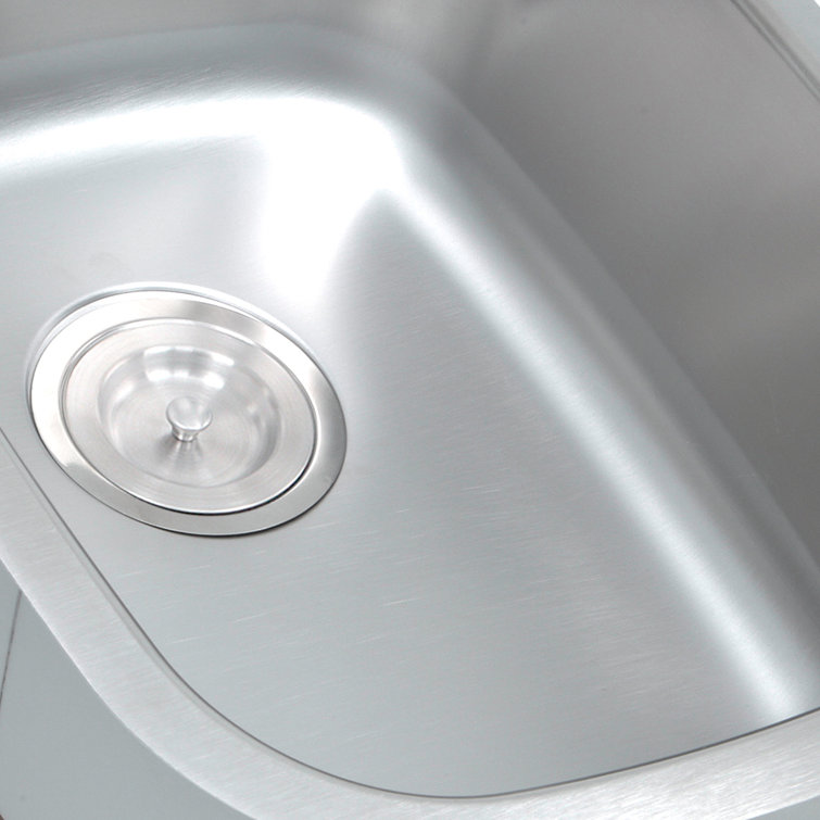 Satin Stainless Steel Square Undermount Kitchen Sink, 15" x 18.5"
