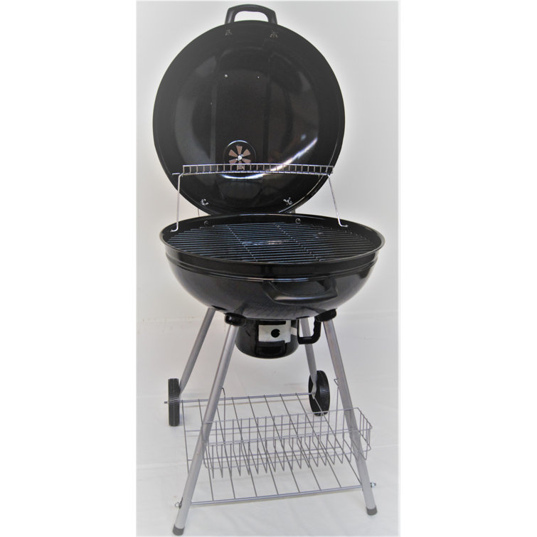 Panther 22.5" Black Painted Steel Kettle Charcoal Grill