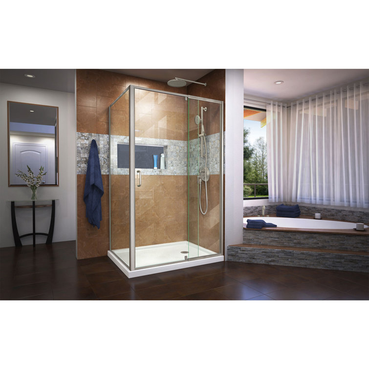 Flex 42" Brushed Nickel Semi-Frameless Pivot Shower Enclosure
