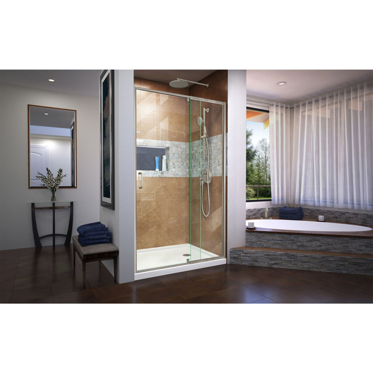 Flex 38-60" Brushed Nickel Frameless Pivot Shower Door