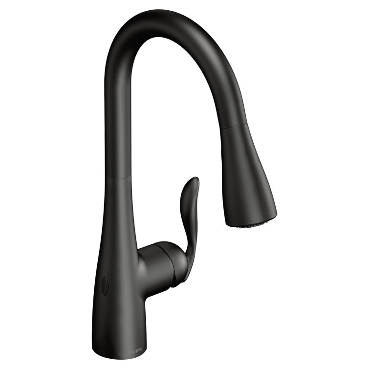 Matte Black Touchless Pull-Down Kitchen Faucet with Spray