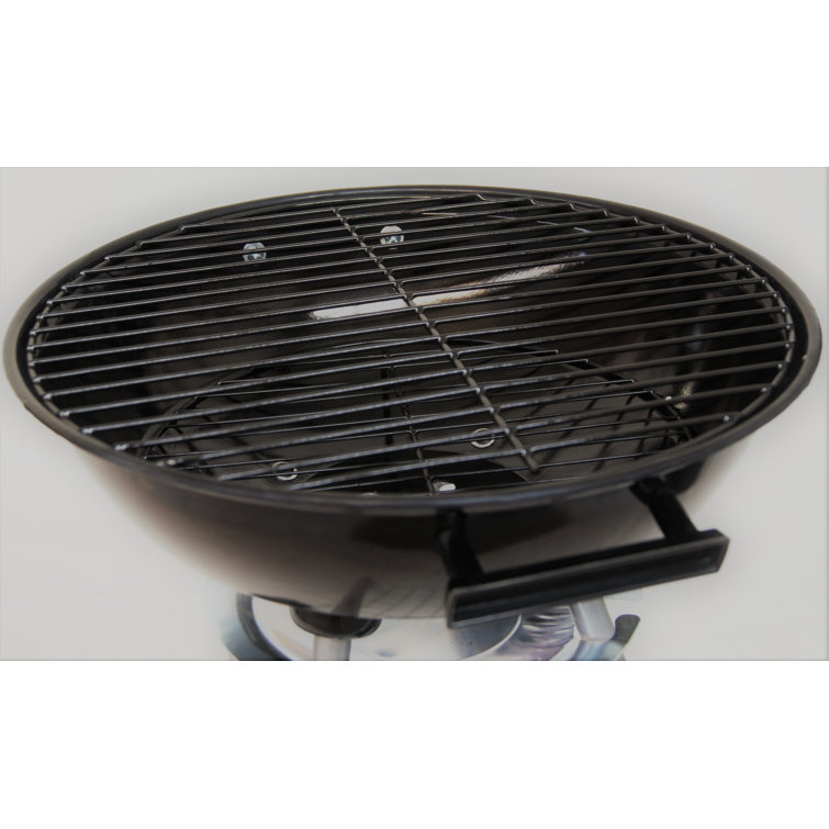 Panther 19'' Black Porcelain-Enamel Kettle Charcoal Grill