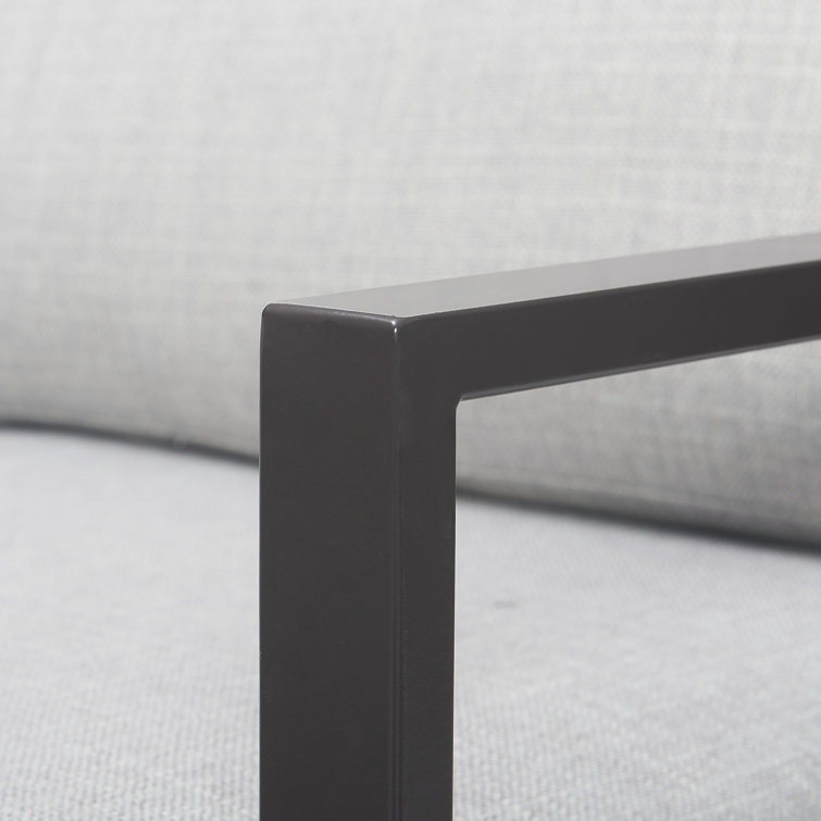 Russell Light Gray Metal Frame Accent Chair