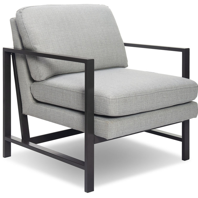 Russell Light Gray Metal Frame Accent Chair
