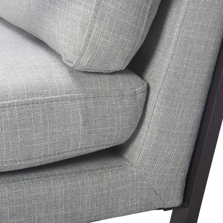 Russell Light Gray Metal Frame Accent Chair