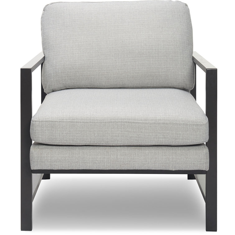 Russell Light Gray Metal Frame Accent Chair