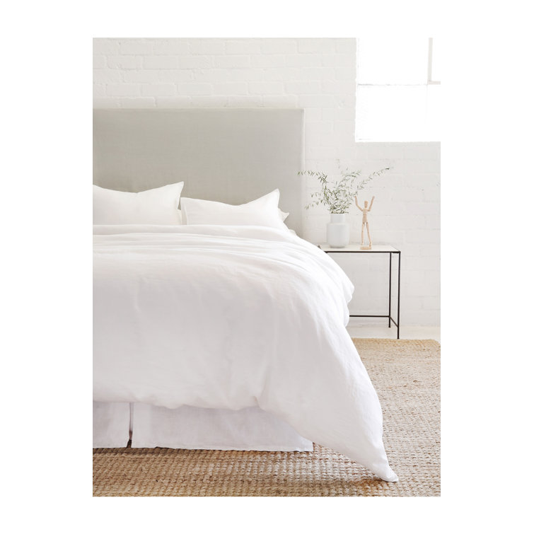 White Bamboo Twin Duvet Cover Set with Sham