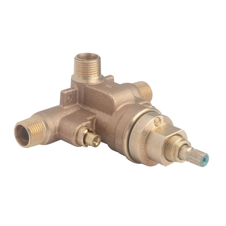 Brass Pressure-Balancing Shower Valve with Safety Stops