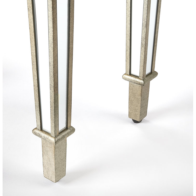 Hayworth Mirrored Console Table with Antique Gold Finish
