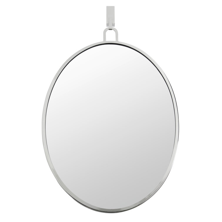 Rectangular Silver Polished Nickel Bathroom Wall Mirror