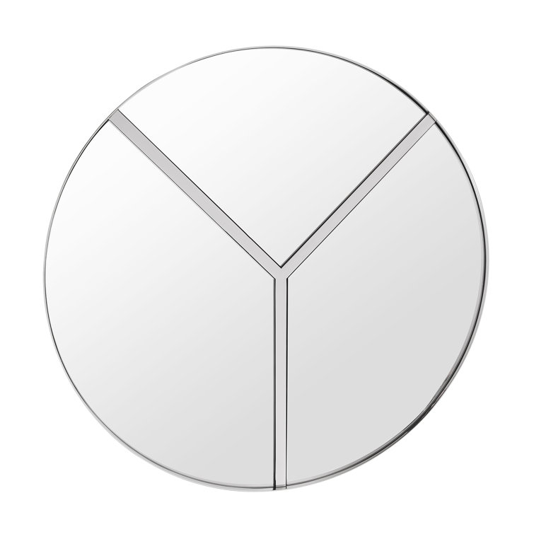 Lyra 30" Round Frameless Wall Mirror in Polished Nickel