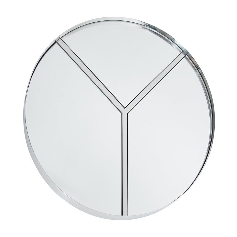 Lyra 30" Round Frameless Wall Mirror in Polished Nickel