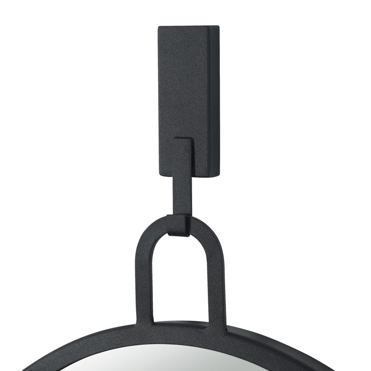 Oval Black Metal Frame Bathroom Wall Mirror