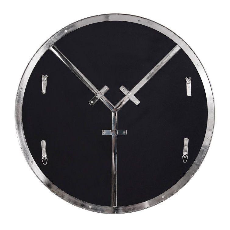 Lyra 30" Round Frameless Wall Mirror in Polished Nickel