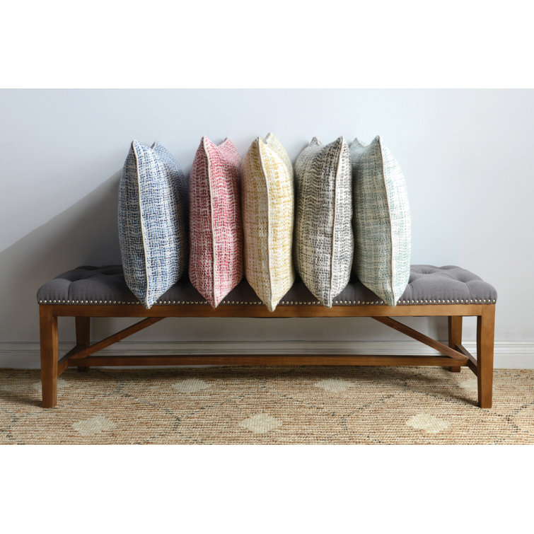 Gray and Beige Handwoven Linen Square Throw Pillow Set