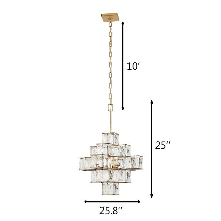 Elegant Calypso Gold Crystal Chandelier with Adjustable Chain